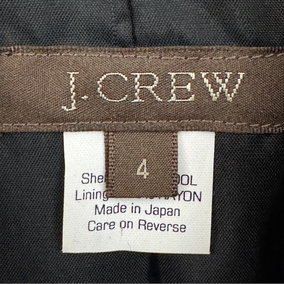 J.Crew Black Wool Blazer Women’s Size 4 Double Breasted Jacket Made in Japan - Picture 5 of 9